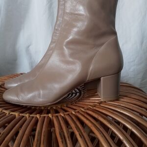 By Far Sofia Beige Leather Boots 37